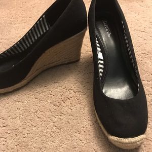 Black espadrille wedges
